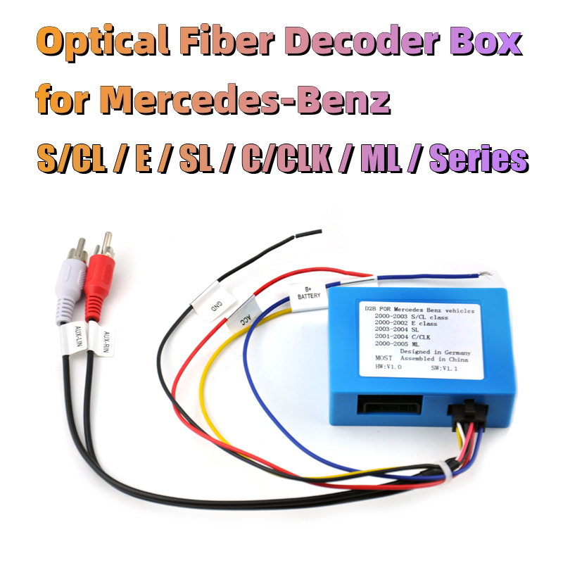 Car D2B Digital Data Optical Fiber Decoder Most Box Car Radio Adapter for Mercedes Benz ML CL SL E C S CLK Class