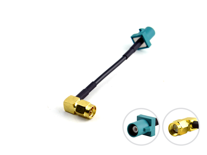 Car GPS DAB Radio Antenna Adapter Fakra Z Male to SMA Male Connector RG174 Coaxial Cable 